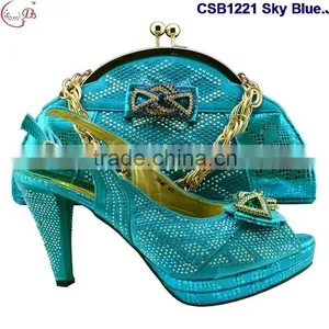 CSB1221 Chowleedee Fasion Latest Fashion Woman Italy Style High Heel Sandal Shoes With Matching Bag thumbnail-5