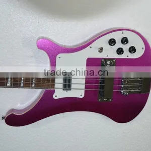 4 String Electric Bass Guitar Ricken for Backer Bass Guitar Set-in Neck Metallic Color Can Custom thumbnail-2