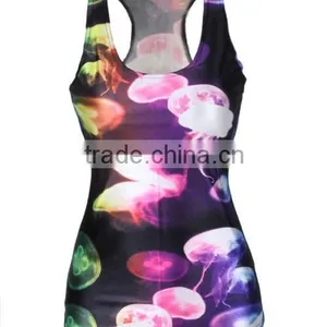 2015 3D Cartoon Colored Digital Printed Tank Tops, Women Tank Tops Wholesale thumbnail-1