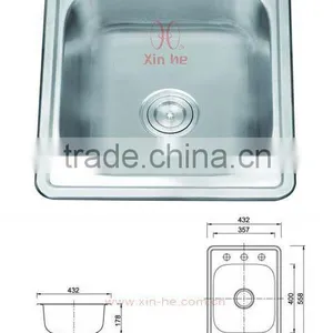 Single Bowl Stainless Steel Corner Sink (A82) thumbnail-1
