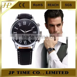 Luxury Black Roma Face Black Leather Water Men's Dress Watch Roma thumbnail-1