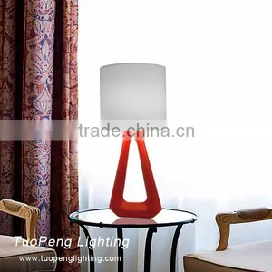 Modern Hot Red Wooden Lighting Table Lamp With Fabric Shade thumbnail-1