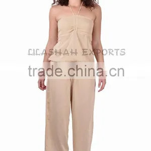 2816 RAYON CREPE MONO JUMPSUIT Smoke Dresses Hindu Vetement Plain Ropa thumbnail-1