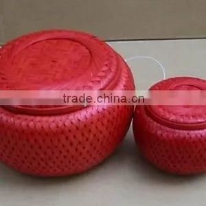 Vietnam Round Bamboo Basket With Lid With Multi Function Eco Friendly Bamboo Double Wall Basket thumbnail-1