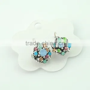 Hight Quality Earrings For Non Pierced Ears Druzy Rhinestone Plastic Earrings thumbnail-2
