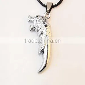 Popular Personality Stainless Steel Bronze Wolf Tooth Pendants Necklace thumbnail-4