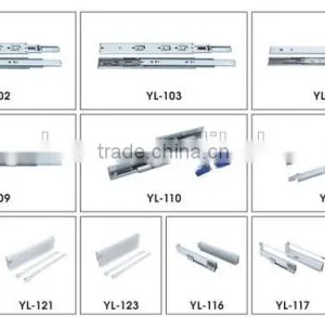 45mm Solf-closing 3-fold Ball Bearing Telescopic Drawer Slide thumbnail-3