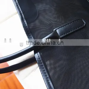 Fashion Mesh Black Tote Bags for Ladies thumbnail-2