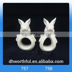 High Quality Ceramic Paper Napkin Ring With Rabbit Design thumbnail-3