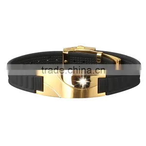 Noproblem D008 FDA Tourmaline Germanium Fashion Jewelry Energy Charm Infinity Crystal Gold Bracelet thumbnail-2