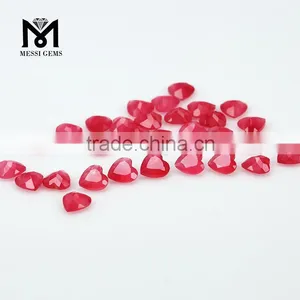 Wholesale Good Quality 6x6MM Heart Cut Natural Red Jade Gemstone thumbnail-3