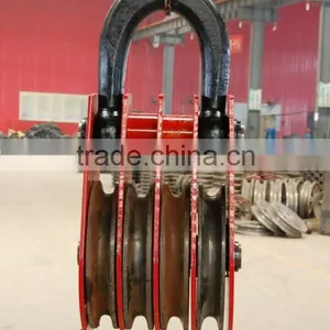 Drop Forged Hardware Alloy Steel/carbon Steel Lifting Hoist Four Wheel Close Link/hook/ring Type Steel Hoist Pulley Block thumbnail-3