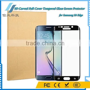 3D Curved Full Cover Tempered Glass for Samsung S6 Edge Screen Protector Black thumbnail-3