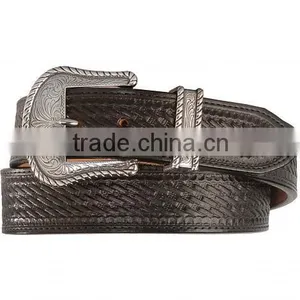 Western Men Basketweave Leather Belts Factory thumbnail-3