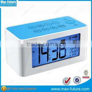 Hot Sale Wireless Speaker With FM Radio LCD Display Clock and Temperature thumbnail-1