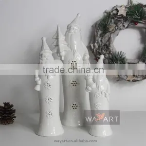 New Hot Ceramic Santa Claus With Electric Light Home Decoration thumbnail-1