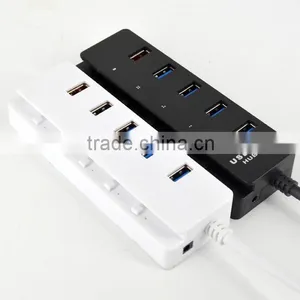 Prenium High-speed 5 Port Usb 3.0 Hub With Individual On/off Switches , 4 Port Usb 3.0 Hub +1 Quick Charging Port thumbnail-2