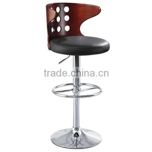 Haiyue Blakc PU Leather Counter Bar Stools for Leisure Places Use thumbnail-1