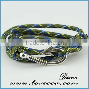 Wholesale Nylon Rope Navy Style Alloy Anchor Bracelet thumbnail-4