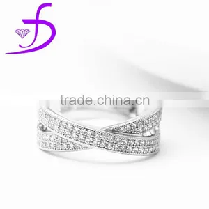 Micro Pave Setting Ring Cubic Zircon 925 Silver Jewelry Wholesale thumbnail-1