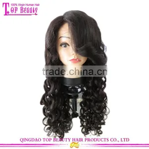Cheap Brazilian Loose Wave Full Lace Wig Glueless Virign Brazilian Hair Wig for Black Woman thumbnail-5