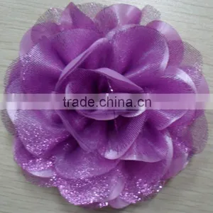 Purple Hand Fabric Flower (satin and Organza) thumbnail-1