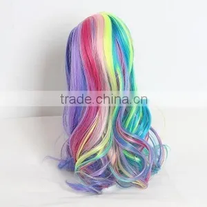 Rainbow Doll Hair Wigs Colorfurl Curly Doll Hair Free Shipping Cheap Beautiful Baby Doll Hair Wig thumbnail-4