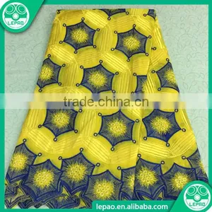 2016 New Design 100% Cotton African Wax Hollandais Print Fabric With Embroidered Fabrics Guipure Lace thumbnail-4
