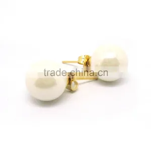 Fashionable Stainless Steel Gold Pearl Jewelry Set for Women thumbnail-5