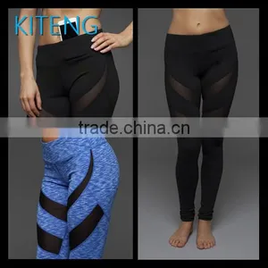 Kiteng High Quality 2016 New Design Wicking Fabric Yoga Pants With Mesh Panel Office In United States (USA)small Minimum thumbnail-1