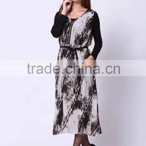 2016 PRETTY STEPS Winter Collections Elegant Ladies Long Sleeve Chiffon Dress Beautiful Lady Fashion Dress thumbnail-2
