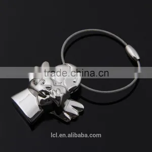 New Arrival Fashion Jewelry Lucky Angel Love Heart Key Chain Key Ring Handmade Imitate Silver Color Cute Girl Religious Items thumbnail-1