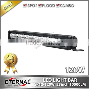 23in 120W Light Bar With Side Bottom Slide Left Right Brackets for Wrangler Rubicon TJ CJ JK LJ SUV F150 F250 Hood thumbnail-1