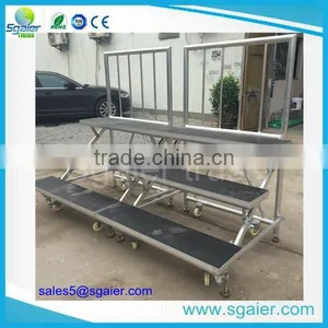 New Aluminum Folding Choral Riser With Wheels for School thumbnail-1
