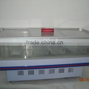 2016 High Quality Commercial Glass Top 568L/618L/818L Meat Freezer Seafood Display Freezer for Supermarket Fish Display Cabinet thumbnail-1
