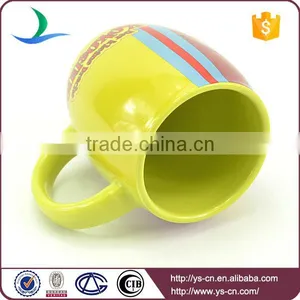 YSm0026 Light Green Glazed Chunky Mug With Cute Cartoon thumbnail-6