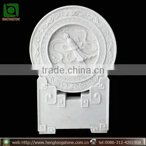 Modern White Marble Relief Sculpture for Home Decoration thumbnail-1