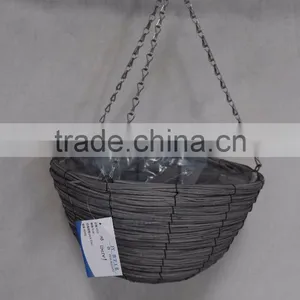 Factory Supplier Antique Wicker Hanging Plant Basket Hanging Flower Plant Pots thumbnail-5