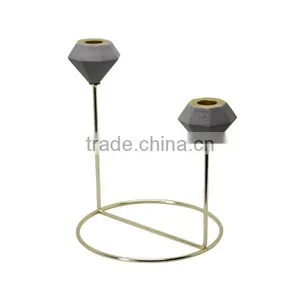 Cement Candle Holder With Metal Gold,copper,sliver Holder thumbnail-5