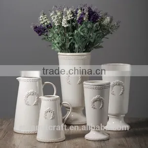 Home Goods Big Size Decorative White Ceramic Vases thumbnail-1