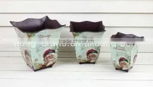 Target Audit Passed! Square Garden Antique Metal Flower Pots for Christmas Decoration thumbnail-1