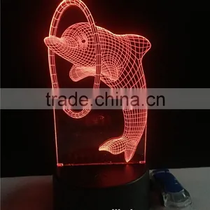 Hot Selling 2017 Amazon Acrylic Visual Lamp Home Decor Night Light 3D Mood Light With USB Charger thumbnail-4