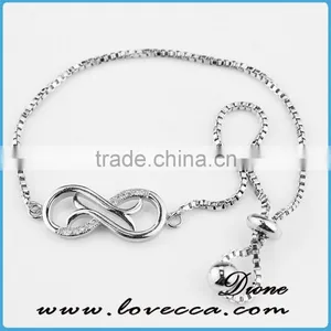Gold/ White Gold Plated Wedding Jewelry Fashion Jewelry Micropave Zircon Jewelry Bracelet thumbnail-2
