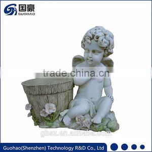 Wholesale Garden Ornaments Polyresin Child Angel Statues thumbnail-1