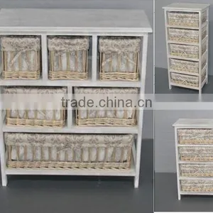 Wooden Cabinet With Wicker Baskets thumbnail-6