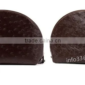 Women's Cosmetic Bag Colorfull Fashion Ostrich Grain Leather Make-up Bag Manufacturer thumbnail-6