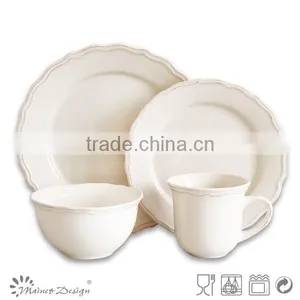 Retro White Color Emboss Ceramic Dinner Set thumbnail-3