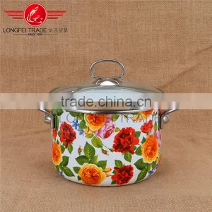 Hot Sale New Design Enamel / Ceramic 24cm Cookware Pot Set/ Deep Soup Pot Stock Pot thumbnail-1