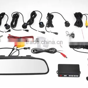 2016 4.3" LCD 4 Parking Sensors Camera Car Rearview Mirror Reverse Radar System thumbnail-1