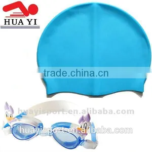Swim Sport Kid 100% Waterproof Silicone Swim Cap Funny Cartoon Shaped Swim Goggles thumbnail-1